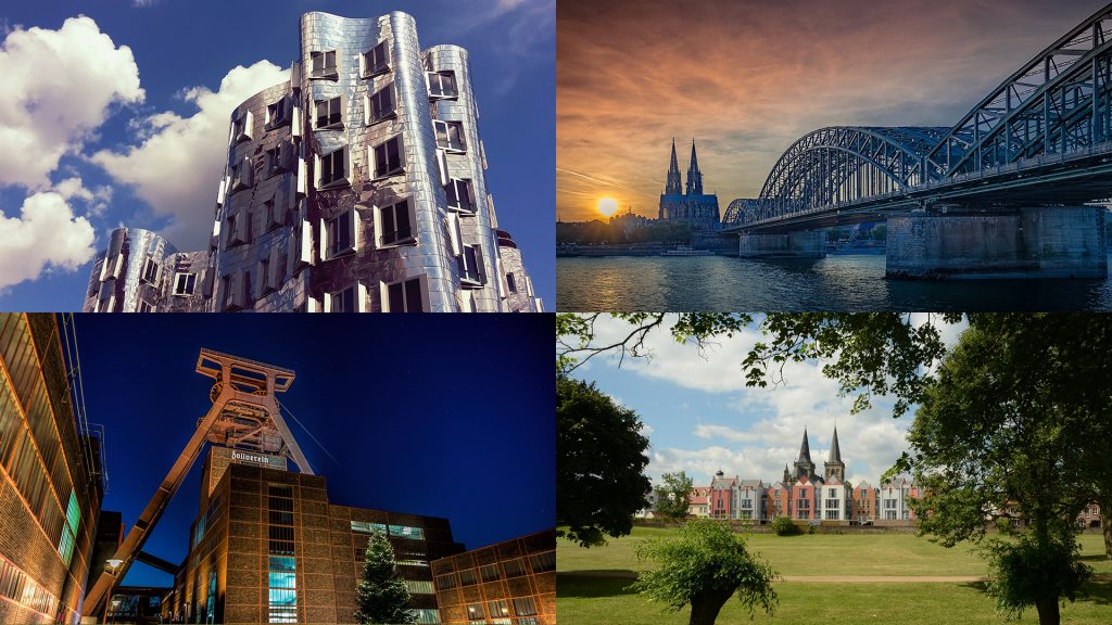 Kölner Dom, Architektur in Düsseldorf, Skyline von Xanten und Zeche Zollverein in Essen